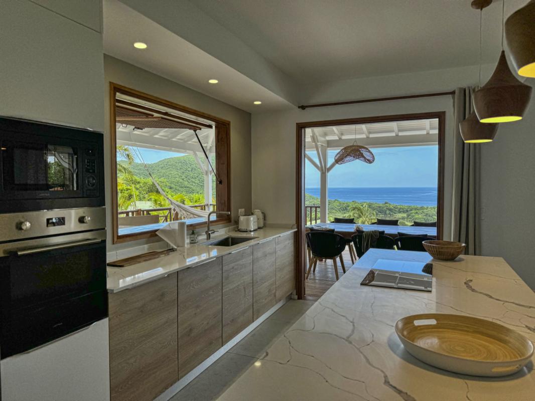 17_Location villa  vue mer Deshaies Guadeloupe_Cuisine Vue Mer